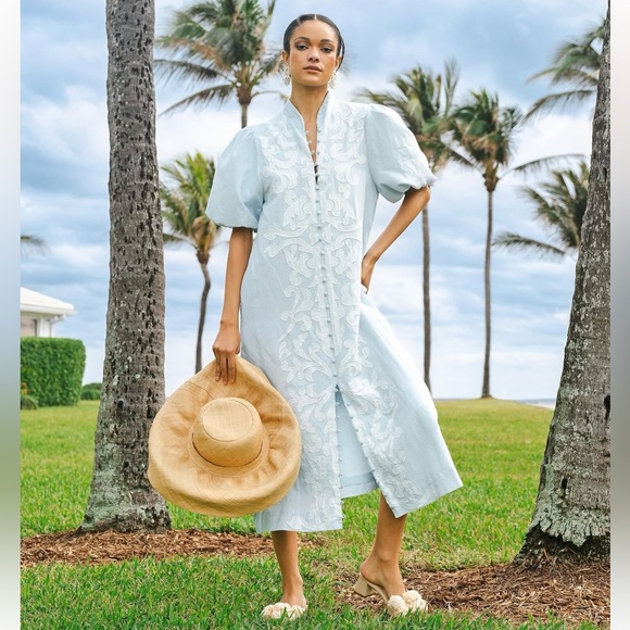 NWT MESTIZA NEW YORK Elliana Barong Midi Dress - Picture 2 of 12